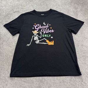 Old Navy Ghoul Vibes Only Core Halloween Graphic T-Shirt Men Large Black Tee NWT